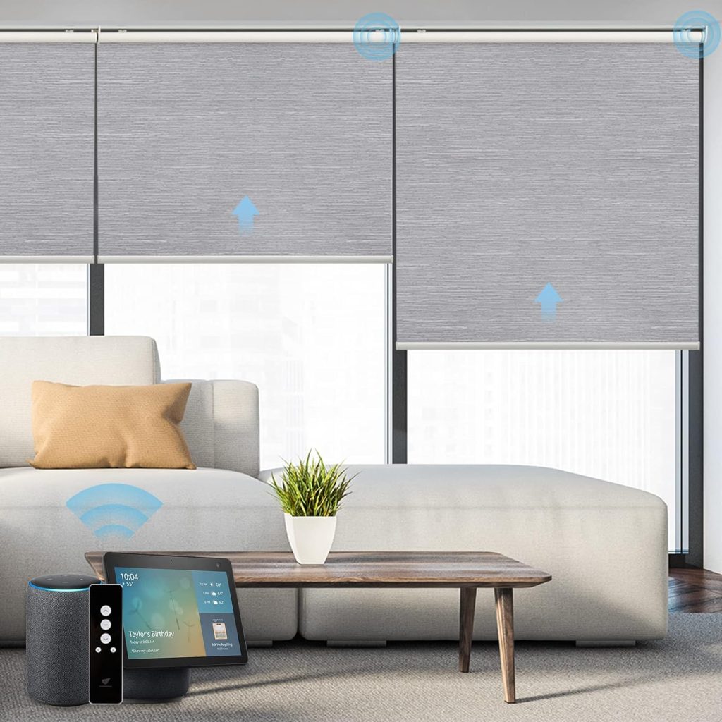 SmartWings Motorized Roller Shades, Auto Smart Window Blinds